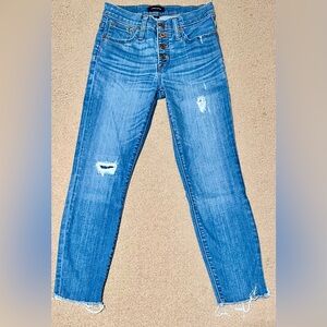 J. Crew Jeans 9” High-Rise Toothpick Slim Denim Pant With Raw Hem